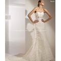 Elegante Trompete Meerjungfrau Schatz Kathedrale Zug Organza Bowknot Tiered Brautkleid